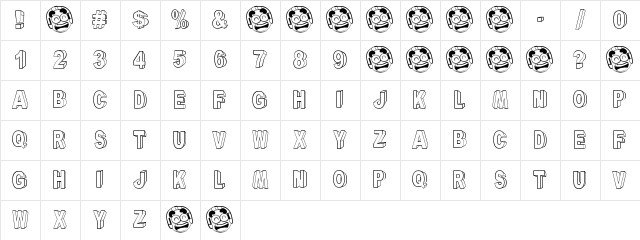 A Ryal Black Block Regular Character Map