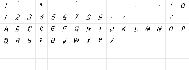Aarcover Regular Character Map