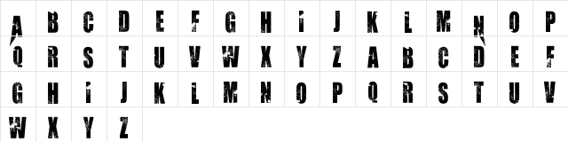 AbandoN Regular Character Map