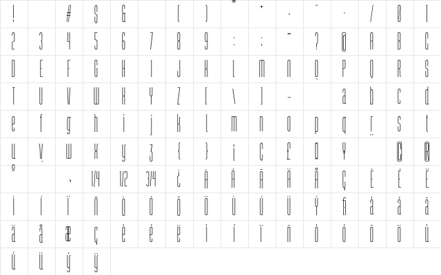Abastina Regular Character Map