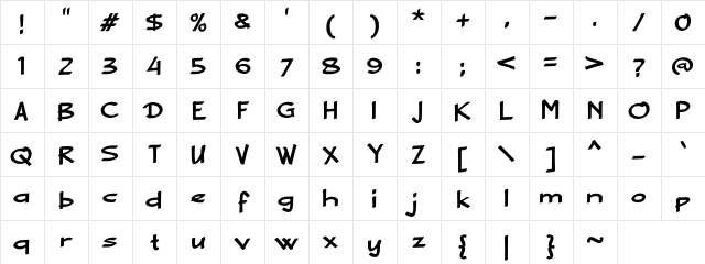 a Ablasco Regular Character Map