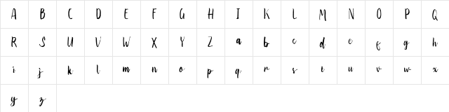 Abnada Regular Character Map Abnada Regular Character Map