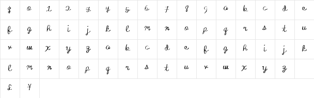 AbsoluteInvite Regular Character Map