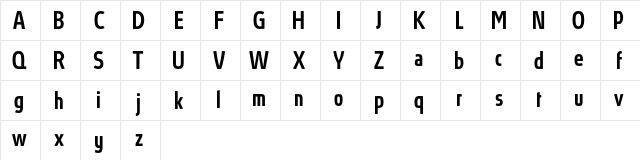 Absolut Pro Condensed reduced Regular Character Map