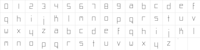 Abstracta Medium Character Map