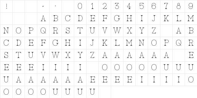 AC Big Serif One Character Map