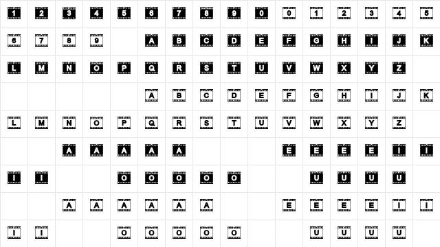 AC Filmstrip Regular Character Map