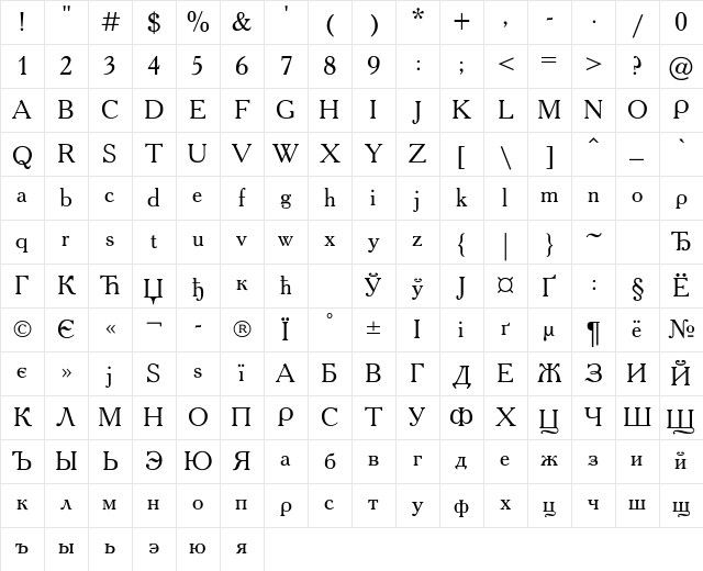 Academy Regular Character Map Academy Regular Character Map