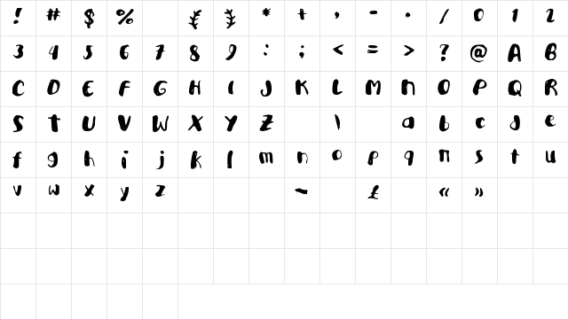 AcademyKiller Regular Character Map
