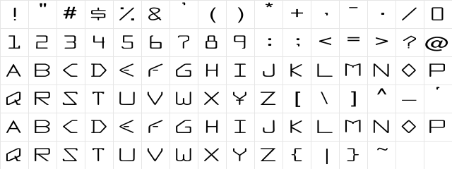 MarsOneBold Regular Character Map MarsOneBold Regular Character Map