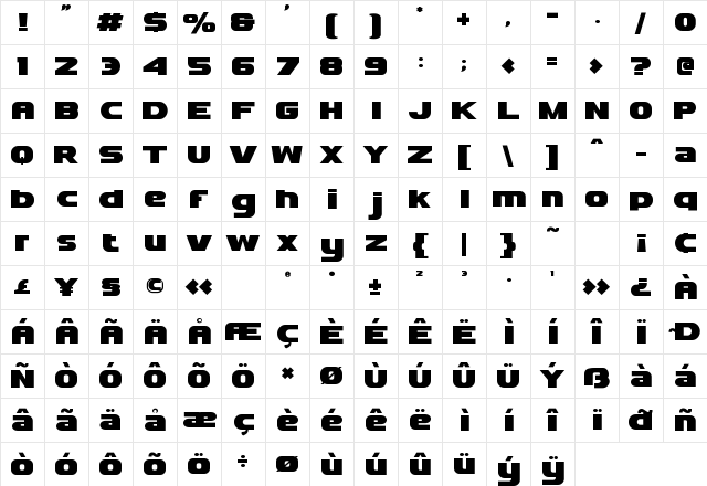 Marseilazi Regular Character Map