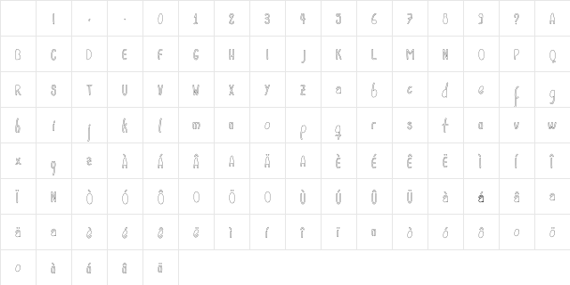 AC Wanita Outline Counters Character Map AC Wanita Outline Counters Character Map