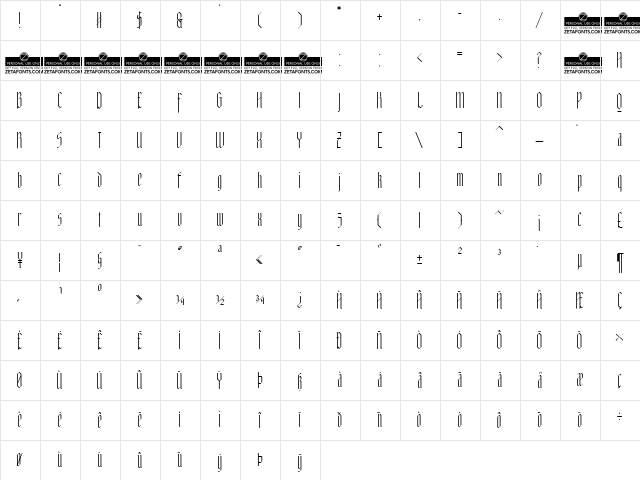 Adlibitum Light Character Map
