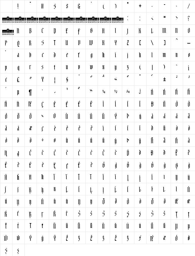Adlibitum Regular Character Map Adlibitum Regular Character Map