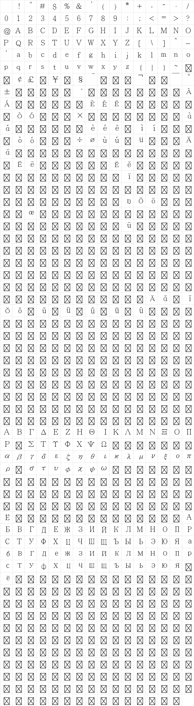 Adobe Ming Std L Regular Character Map Adobe Ming Std L Regular Character Map