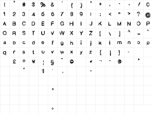 Aesthetica Regular Character Map