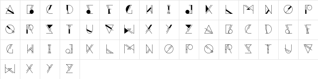 Aesthetika Regular Character Map