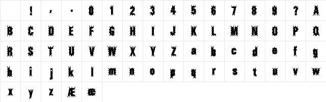 Aftermath BRK Regular Character Map Aftermath BRK Regular Character Map