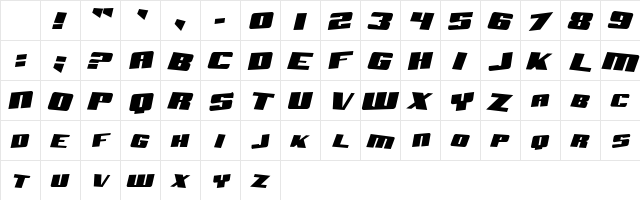 Aftershock Debris Solid Italic Character Map Aftershock Debris Solid Italic Character Map