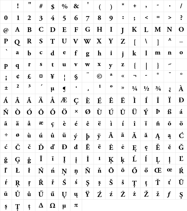 Adobe Garamond Pro Bold Character Map Adobe Garamond Pro Bold Character Map