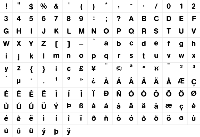 AG Book Rounded Medium Character Map AG Book Rounded Medium Character Map