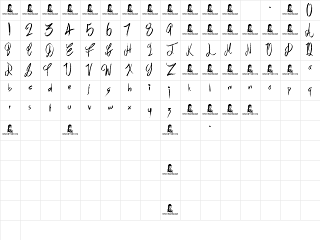 Air Heads Regular Character Map