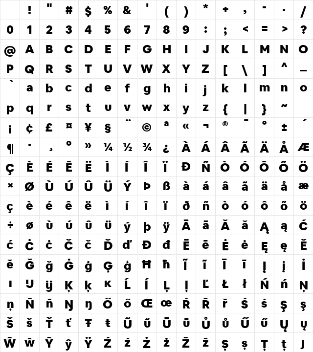 Airbnb Cereal App Black Regular Character Map