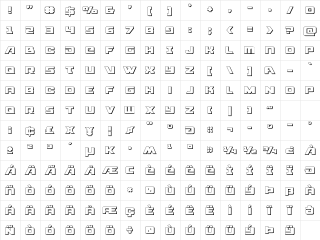 Aircruiser 3D Regular Character Map