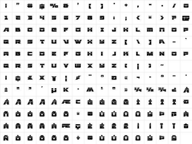 Aircruiser Academy Laser Regular Character Map