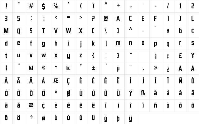 Aire Exterior Regular Character Map Aire Exterior Regular Character Map