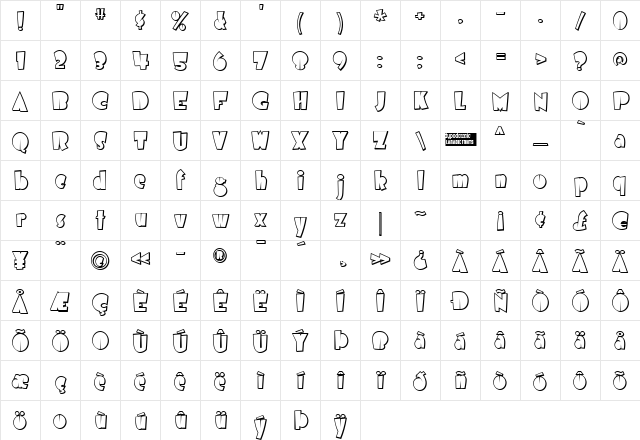 Airmole Shaded Regular Character Map