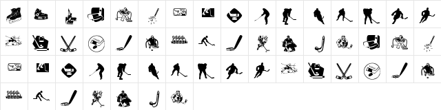 KR Hockey Dings Regular Character Map