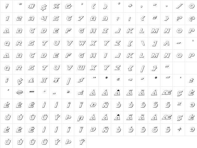 Airstrike 3D Regular Character Map