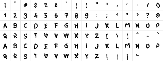 a Akar Rumput Regular Character Map