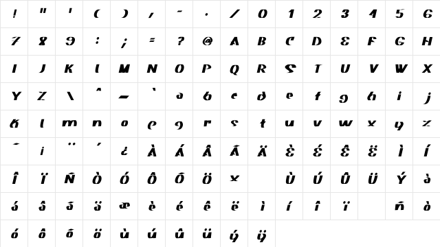 Akasic Medium-Italic Character Map