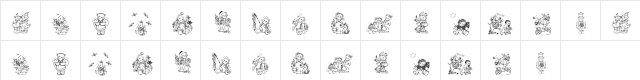KR Holiday Teddies Two Regular Character Map