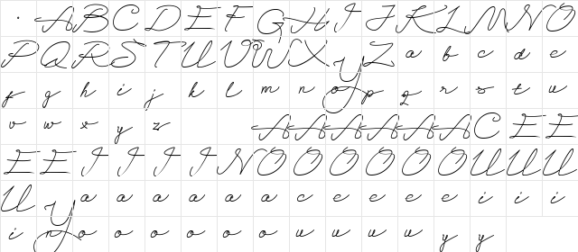 Alegant Script Regular Character Map Alegant Script Regular Character Map