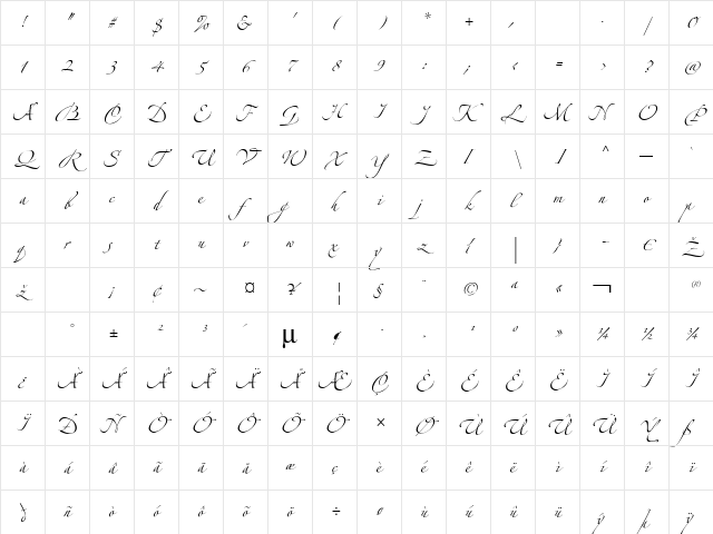 Alexandra Zeferino One Regular Character Map