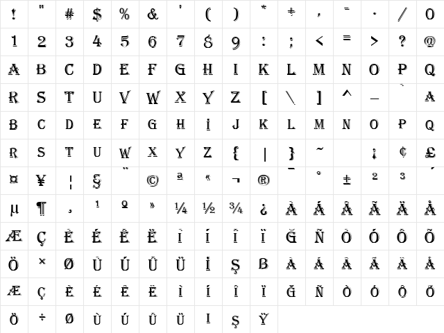 Algerian Regular Character Map