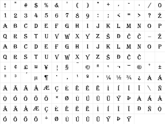 Algerian Regular Character Map