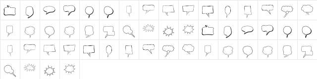 Alin Speech Bubbles Character Map