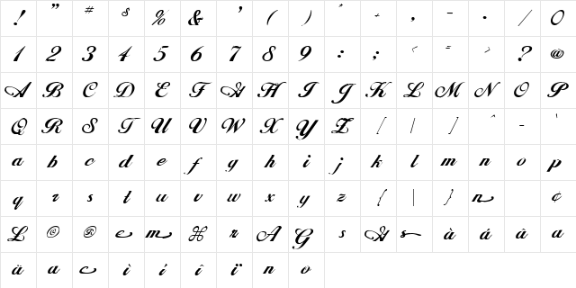 Alison Regular Character Map