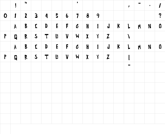 all exes must die! Regular Character Map all exes must die! Regular Character Map