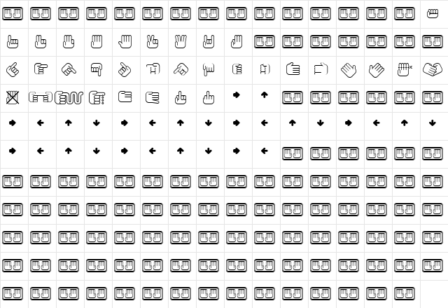 All My Hands Regular Character Map