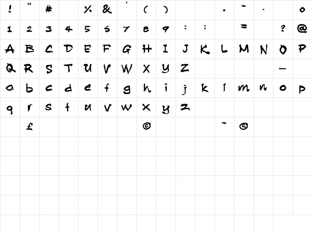 Allan Rooster Regular Character Map Allan Rooster Regular Character Map