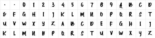 Allcaps Regular Character Map