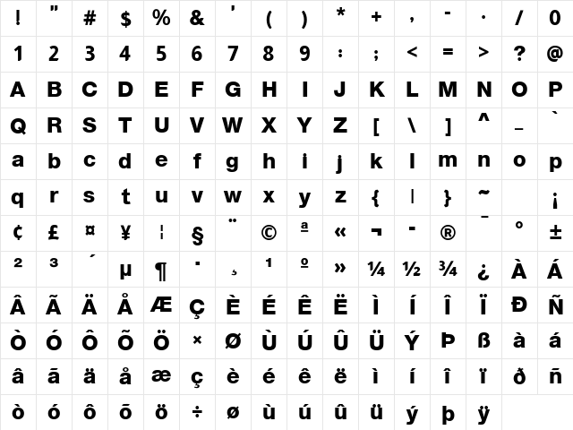 Almarai ExtraBold Character Map