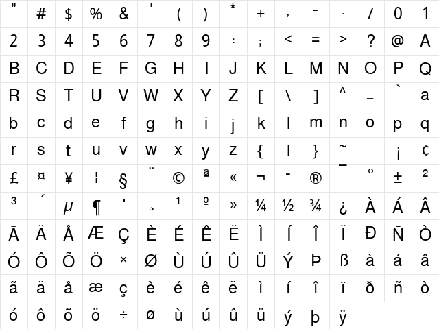 Almarai Regular Character Map Almarai Regular Character Map
