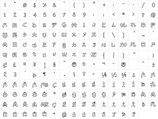 Almost Japanese Smooth Regular Character Map
