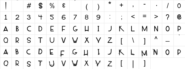 ALPACA54 Regular Character Map